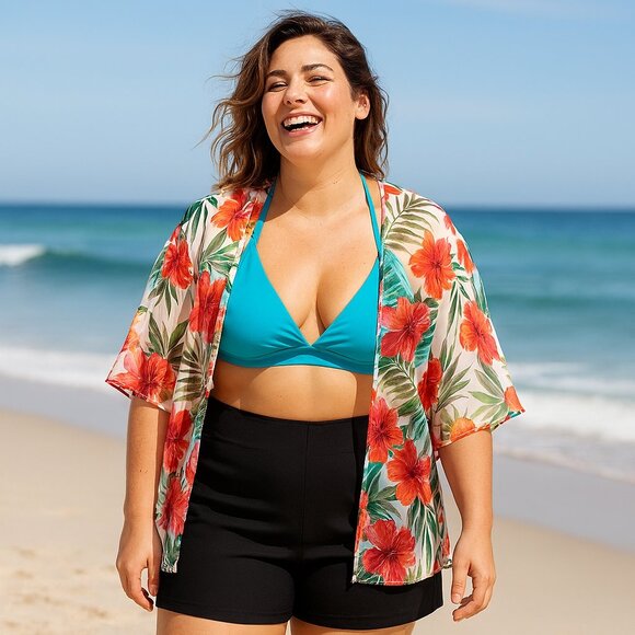 NWT Azul by Maxine of Hollywood Solid Black Swim Short NEW Plus Size 16W - Picture 2 of 15